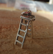 Sterling Silver 23x6mm Movable Ladder Tool Equipment Charm!
