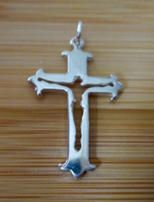 20x30mm Cut Out Crucifix Cross Sterling Silver Pendant Charm