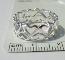size 6 7 8 or 9 Sterling Silver Double Hearts around Love Ring