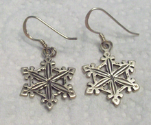 Medium Snowflake Earrings on Sterling Silver French Wires