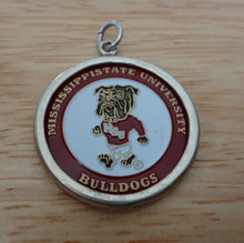 Mississippi State University Bulldogs 26 mm Double sided Enamel Sterling Silver Charm