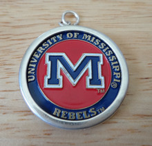 University of Mississippi Rebels Ole Miss 26 mm Double sided Enamel Charm