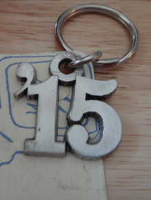 Year 2015 Graduation Birth Anniversary '15 Pewter Keychain 27mm Keyring 