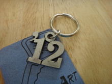 Year 2012 Graduation Birth Anniversary '12 Pewter Keychain 27mm Keyring 