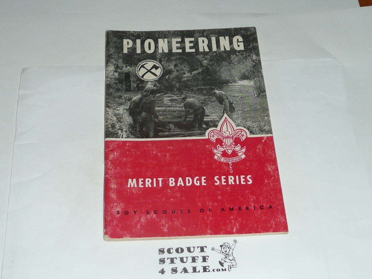 Pioneering Merit Badge Pamphlet, Type 6, Picture Top Red Bottom Cover