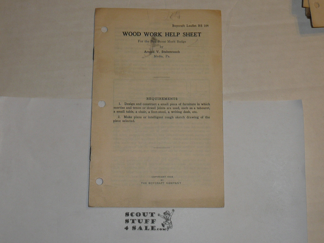 1928 Wood Work Help Sheet Leaflet By The Boycraft Company