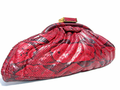 Red vintage snakeskin clutch