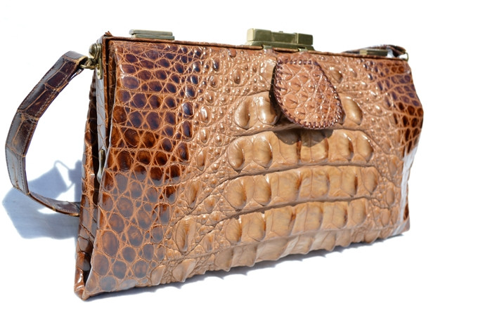 British TAN Crocodile Belly Skin BIRKIN Bag SATCHEL Bag - HERMES