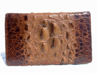 1930's-40's Chocolate Brown HORNBACK Alligator Skin Clutch Purse