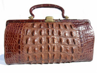 Early 1900's Antique Edwardian HORNBACK Alligator Skin Handbag