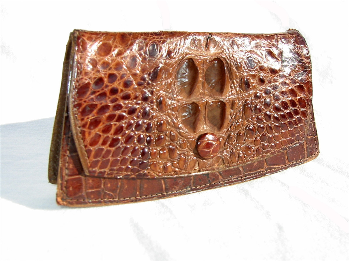 Women's Crocodile Hornback Leather Purse