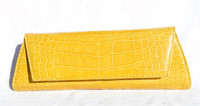 NEW 2000's YELLOW Alligator Belly Skin CLUTCH Shoulder Bag - LAI!