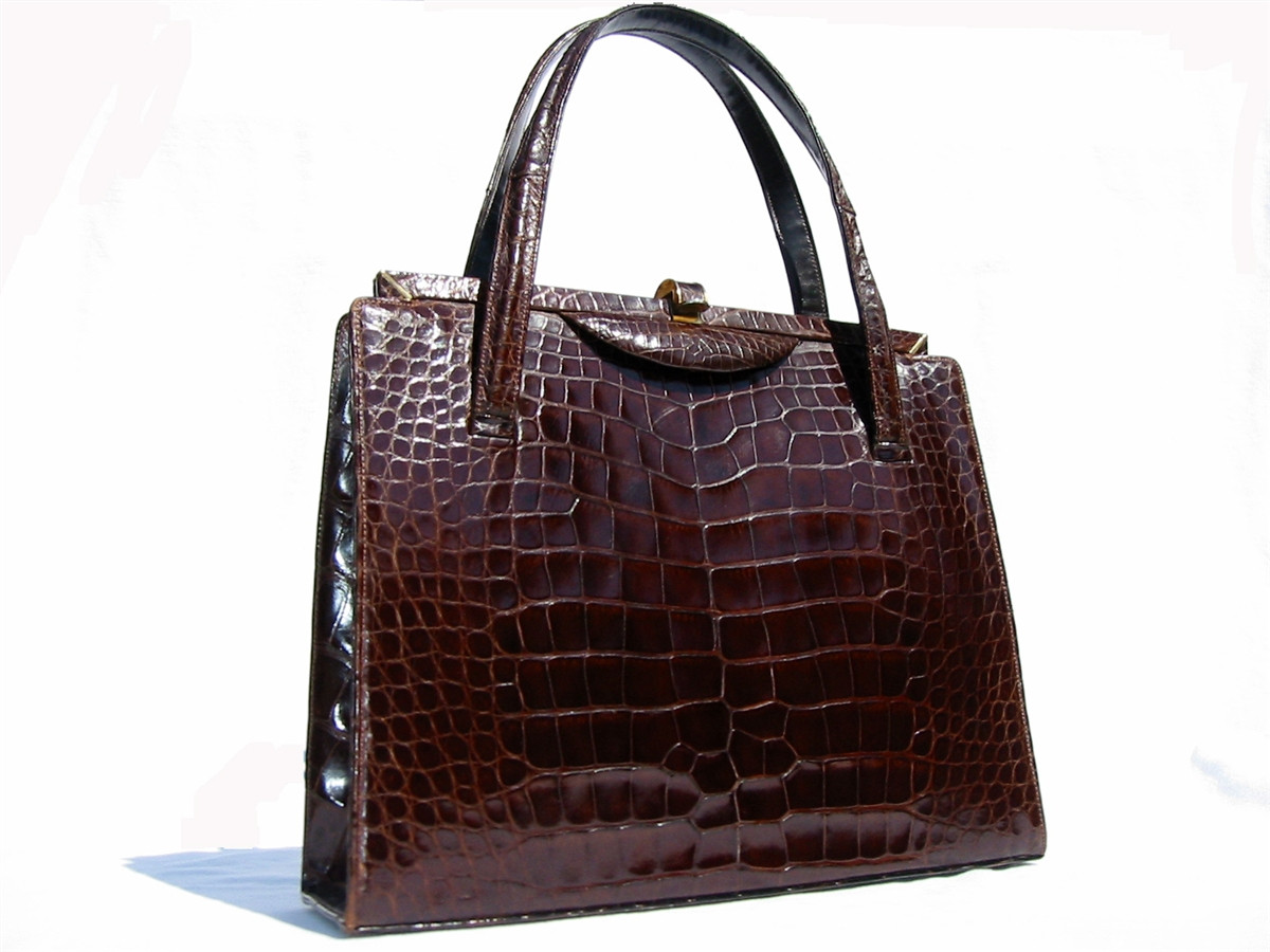 Classic 1950's-1960's LUCILLE de PARIS Chocolate Alligator Bag ...