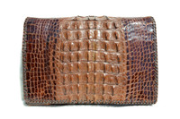 Dramatic 1930's-40's Brown HORNBACK Alligator Skin Clutch Bag