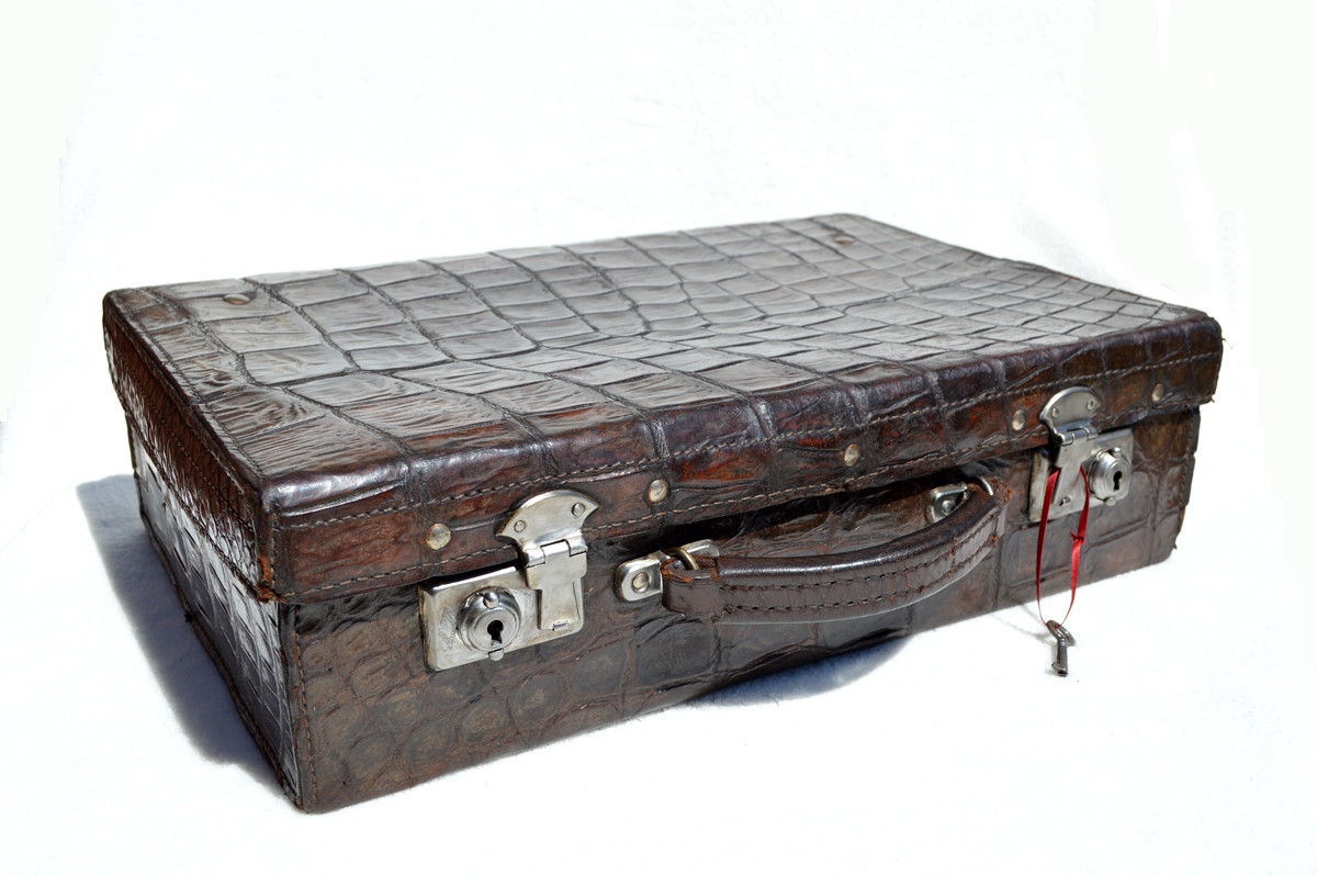 Steamer Trunk Luggage Cases Crocodile Skin