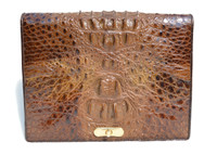 Fabulous Unisex Rich Chocolate Brown 1960's Hornback CROCODILE Skin FOLIO Clutch Shoulder Bag