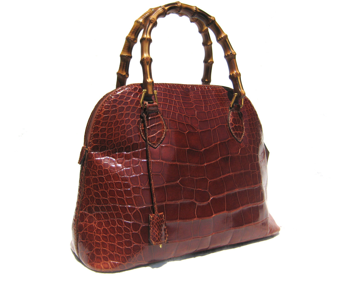 XL 15 x 10 Cognac GIORGIO'S Palm Beach ALLIGATOR Belly Skin Handbag ...