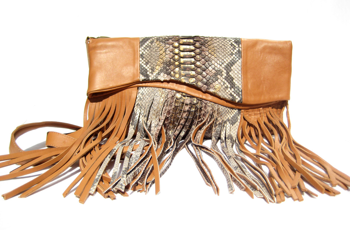 Stunning Brown & Tan 1960's Hornback CROCODILE Skin Handbag - Vintage Skins