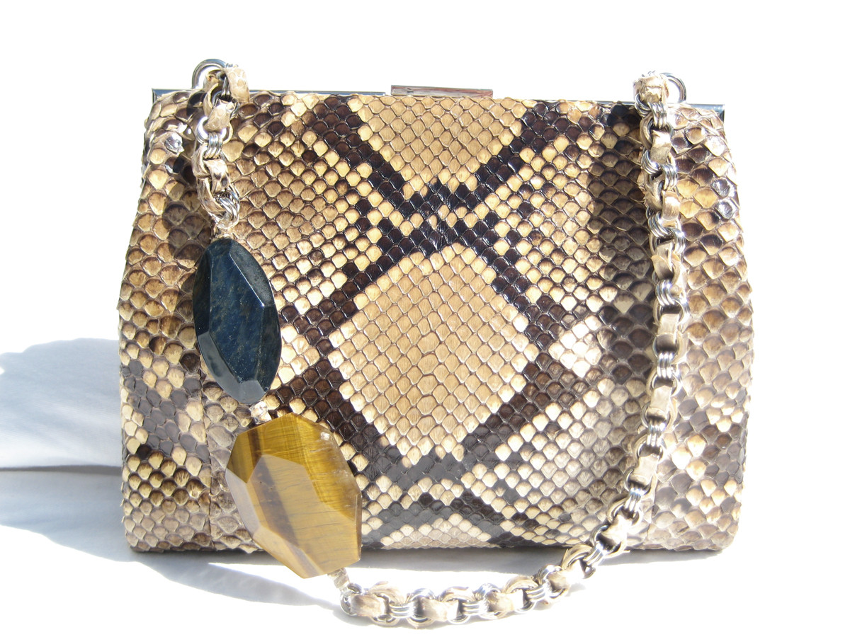 Early 2000's PYTHON Snake Skin Handbag - KOTUR - Vintage Skins
