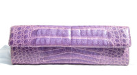 LILAC Purple 1990's-2000's LAI CROCODILE Skin Clutch Shoulder Bag