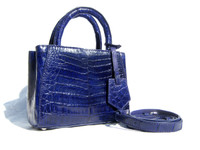 Petite 2000's Dark Violet PURPLE Crocodile Belly Skin Handbag Shoulder Bag- RR