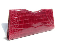 Raspberry RED Early 2000's ALLIGATOR Belly Skin CLUTCH Bag - LAI!