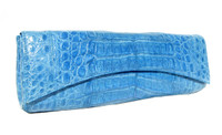 NEW 2010's ELECTRIC BLUE Crocodile Skin CLUTCH Bag - NANCY GONZALEZ!