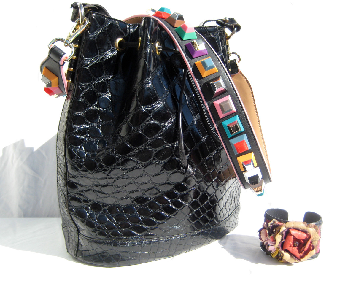 Retro Crocodile Printed Leather Handbags