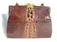Vintage Real Alligator Skin Handbag Purse with Paws 1930's -  1940's