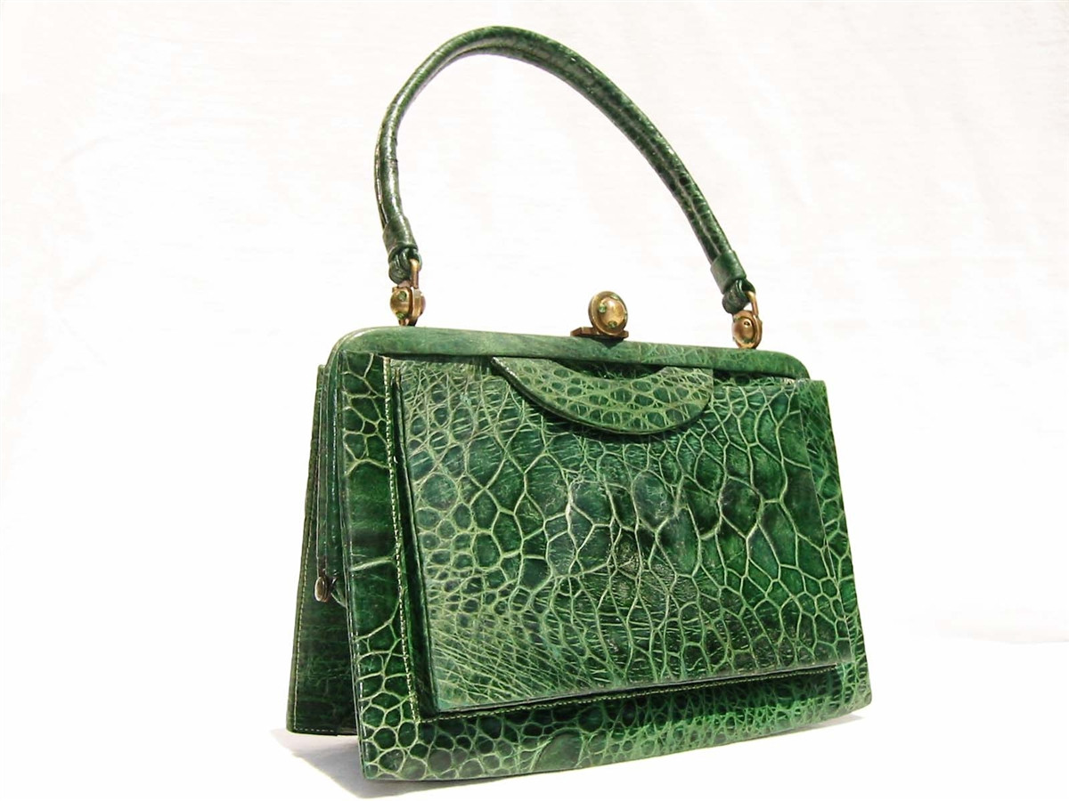 1950s Bright Green Handbag - Vintage Renude