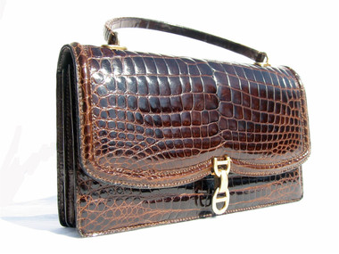 Iridescent Leather Messenger Bag Pourpre Mila Louise - Women
