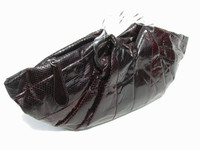 Long 18" 1940's DECO Style COBRA Skin Handbag w/LUCITE- WILSHIRE