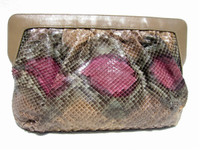 MORLE' 1970's-80's Pastel PYTHON Snake Skin CLUTCH Shoulder Bag G3-093