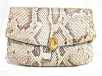MANON 1960's PYTHON Snake Skin CLUTCH Shoulder Bag
