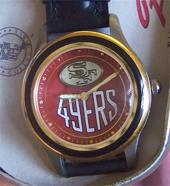 San Francisco 49ers Fossil Watch Vintage Domed Crystal 1994 with Tin