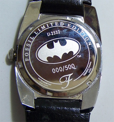 Batman Bruce Wayne Watch Fossil Li2532 Prototype 500 Wristwatch Mens