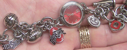 Ohio State Buckeyes Fossil Charm Bracelet Watch Li2744