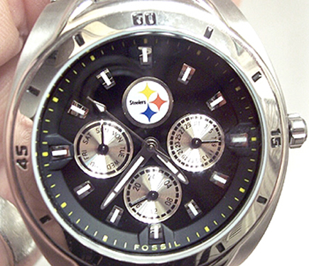 Pittsburgh Steelers Fossil Watch mens multifunction wristwatch NFL1033