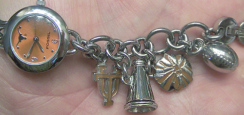 Texas Longhorns Fossil Charm Bracelet Watch Li2453