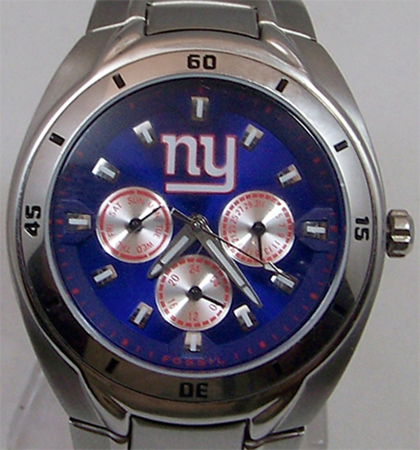 New York Giants Fossil Watch Mens Multifunction Wristwatch NFL1041