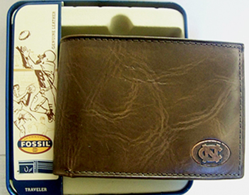 Fossil UNC Tarheels Wallet Mens North Carolina Traveler Billfold
