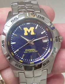 Michigan Wolverines Fossil Watch Men's Three Hand Date LI2770