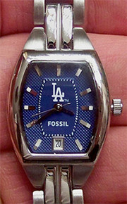 LA Los Angeles Dodgers Fossil Watch womens Three Hand Date MLB1011