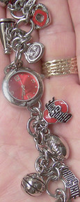 Ohio State Buckeyes Fossil Charm Bracelet Watch Li2744