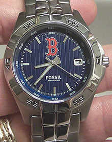 Boston Red Sox Fossil Watch Mens Three Hand Date Wristwatch MLB1000