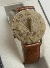 Fossil Sundial Watch Vintage Collectible Novelty Wristwatch