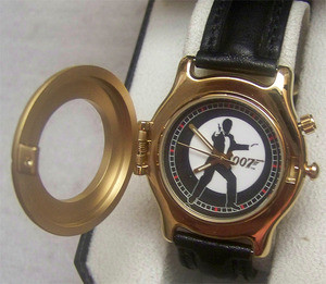 James Bond 007 Fossil Watch Mens Gold Lmt Ed Goldfinger Wristwatch