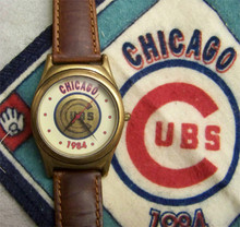 Chicago Cubs 1984 Fossil Watch Mens Vintage Collectible set Li1133