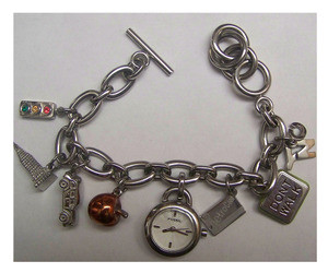 Fossil Nyc New York City Charm Bracelet Watch Es 1344