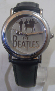 The Beatles silver Logo Watch in Wooden Guitar display case B00110